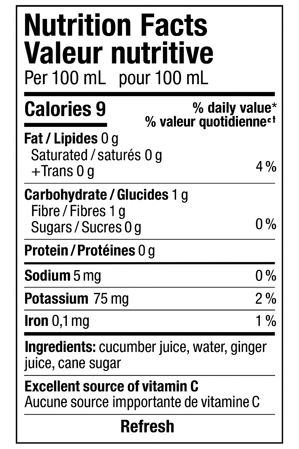Refresh: Cucumber & Ginger Blend (355ml)